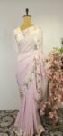 Powder pink parsi saree
