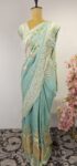 Powder Blue bandhani saree