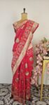 Red bandhani saree