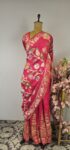 Pink bandhani saree