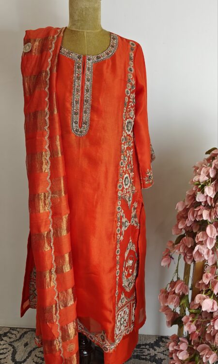 Orange colour kurthi set