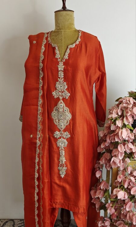 Orange colour kurthi set