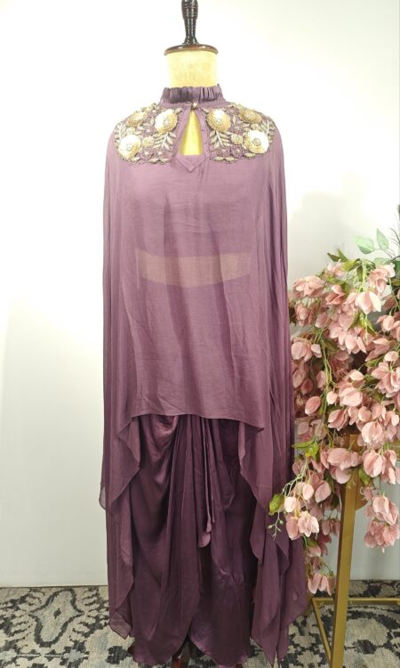 Lavender grey indo western