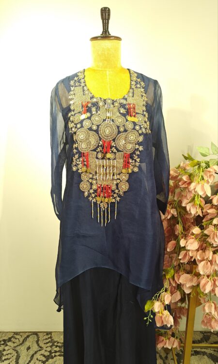 Ink blue indowestern