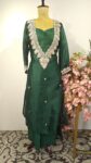 Green organza indo western
