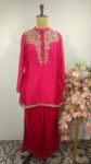 Pink organza indo western