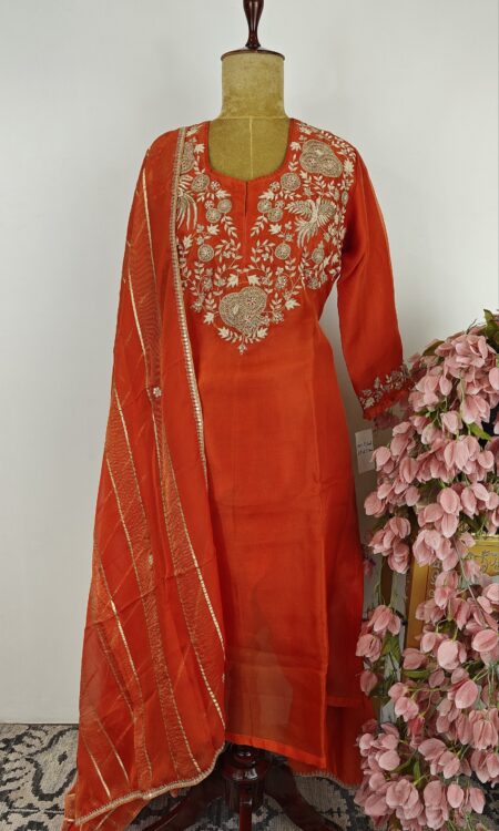 Orange colour kurthi set