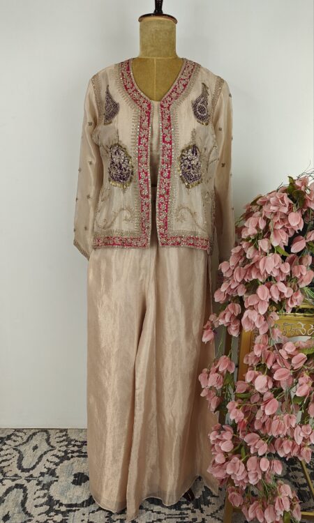 Beige color 3 pc jacket set