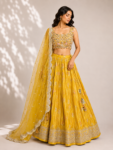 Yellow colour lehanga set
