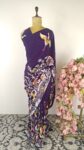 Purple colour parsi saree