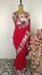 Red colour parsi saree