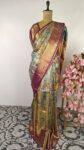 Torquoise color Kanchi saree