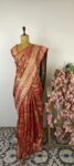 Red and golden Kanchi silk saree