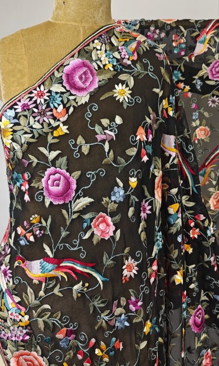 Black colour parsi dupatta