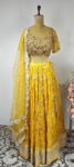 Yellow colour lehanga set