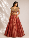 Coppery peach lehenga with blouse