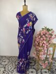 Purple colour parsi gara saree