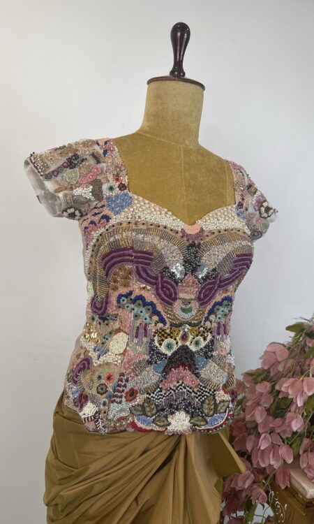 Drape skirt with peplum top