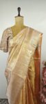 Geometric theme peach Kanchi saree