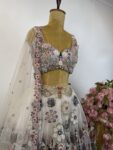 White  organza lehenga