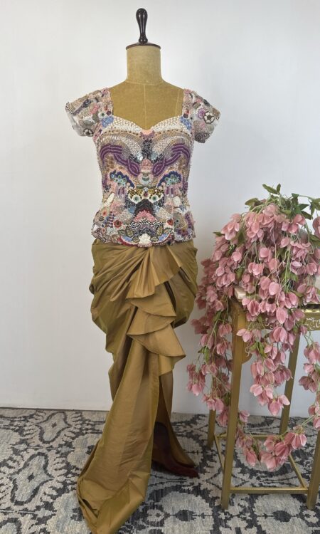 Drape skirt with peplum top