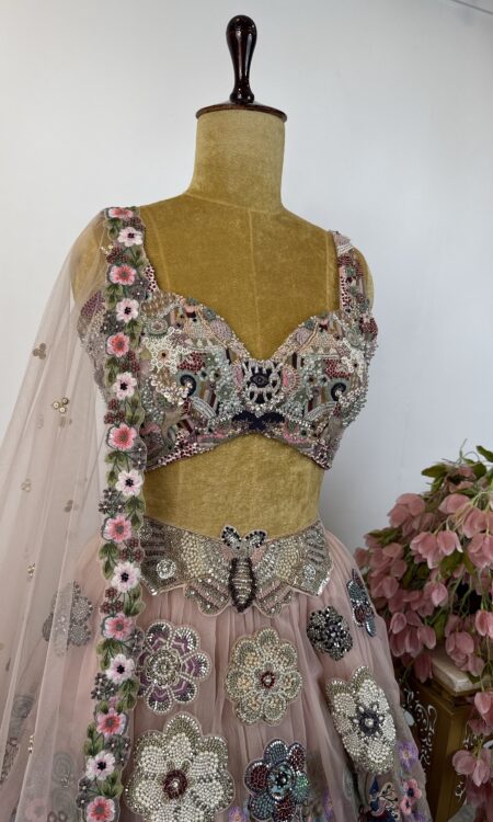 Powder pink lehenga