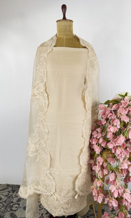 Beige colour unstitched suit