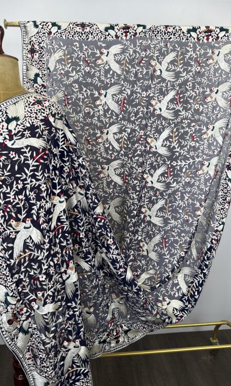 Navy blue colour Parsigara dupatta