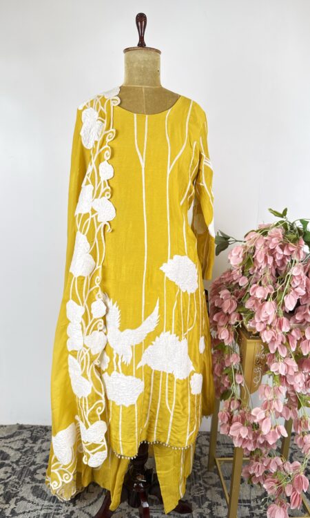 Yellow colour kurti suit