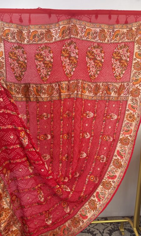 Red colour bandhani dupatta