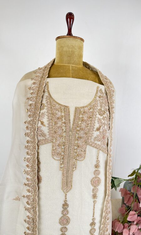 White colour unstitched suit