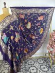 Violet colour shri Krishna bandhani dupatta with Pichwai concept