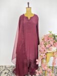Maroon colour sharara suit