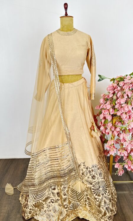 Beige colour lehenga