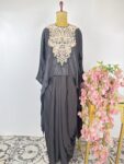 Black colour kaftan with drape skirt