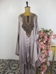 Grey colour kaftan top with flared pants