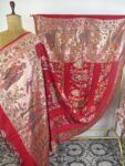 Red colour shri Krishna rasa Leela concept bandhani dupatta