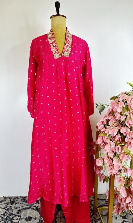 Pink colour suit