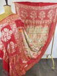 Red to grey colour bandhani dupatta