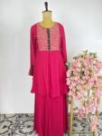 Pink colour top with sharara pants