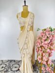 Beige colour drape saree