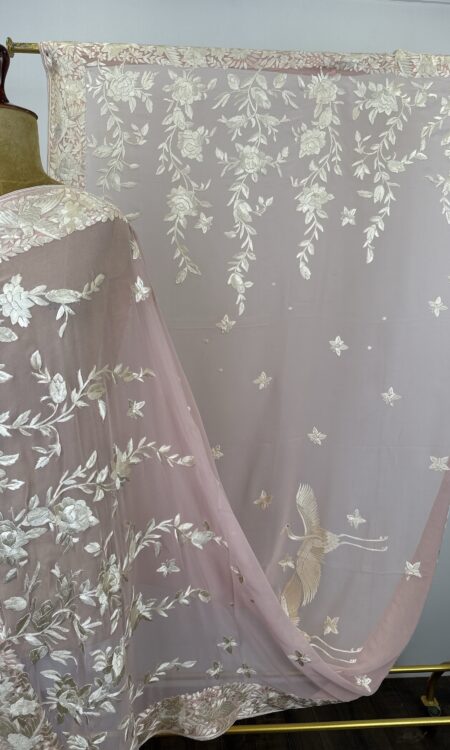 Powder pink colour Parsigara dupatta