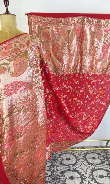 Red colour shri Radha Krishna bandhani dupatta