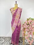 Magenta colour bandhani saree