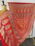 Red to orange (pilia) bandhani dupatta