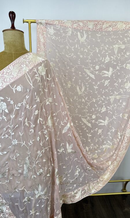 Powder pink colour Parsigara dupatta