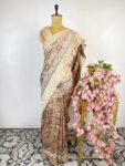 Grey colour bandhani saree
