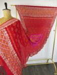 Red to pink bandhani dupatta