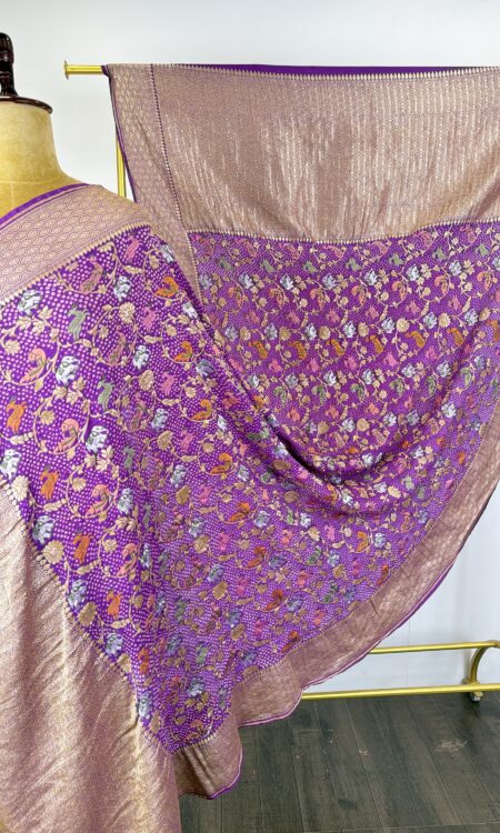 Purple colour bandhani dupatta