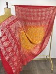 Red to yellow (pilia) Bandhani dupatta